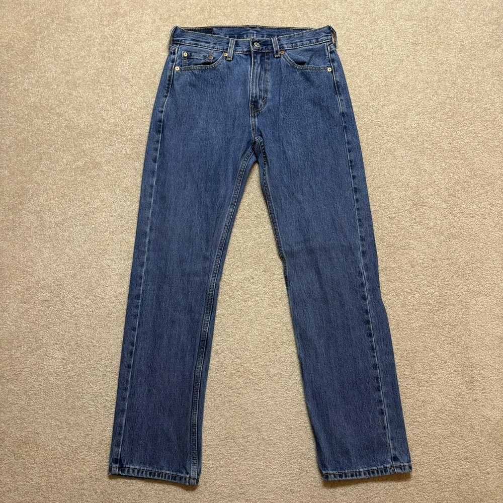 Levis 505 Jeans Mens 30x30.5 Blue‎ Regular Fit Straight Leg Denim Pants Casual